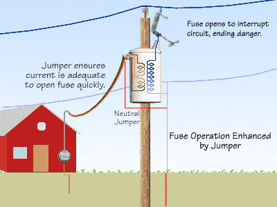 Fuse operation enhanced by jumper wire bonding neutral systems together.